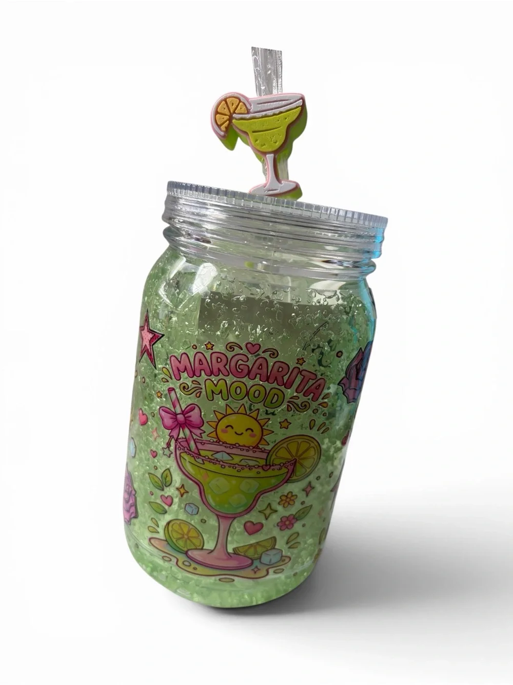 Margarita Mood 22 oz Faux Slushy Acrylic Tumbler w/ Topper